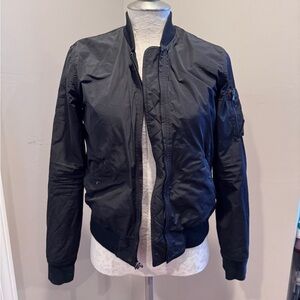 James Perse Women's Black Bomber Jacket sz M
